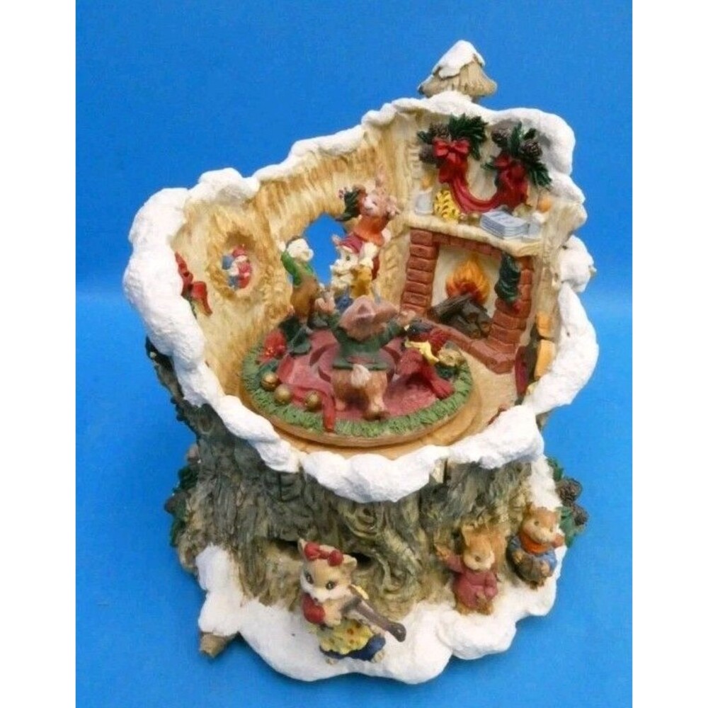 Vintage Berkeley Designs Music Box Santa Jingle Bells Ceramic Decorative Working - Picture 2 of 10